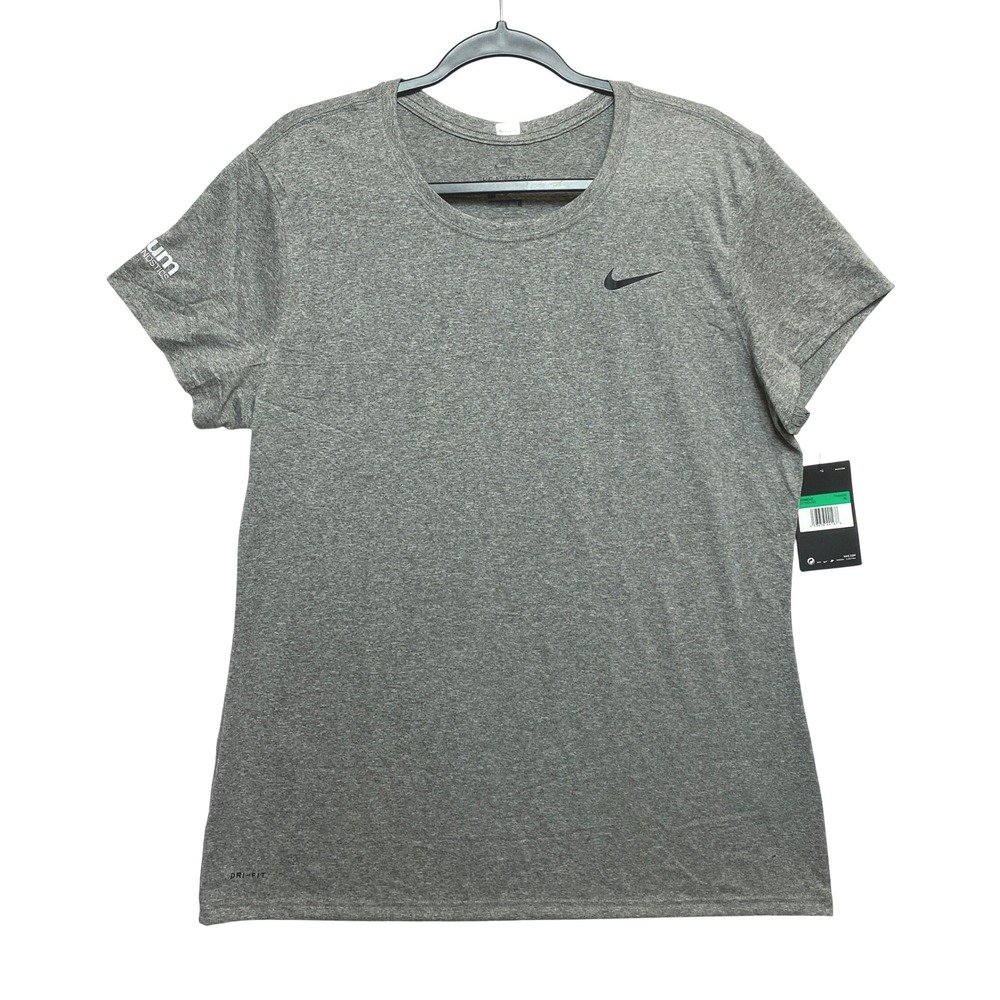 Nike Dri-Fit T-Shirt Womens XL Training Gray Heathered CU7599-091 NEW